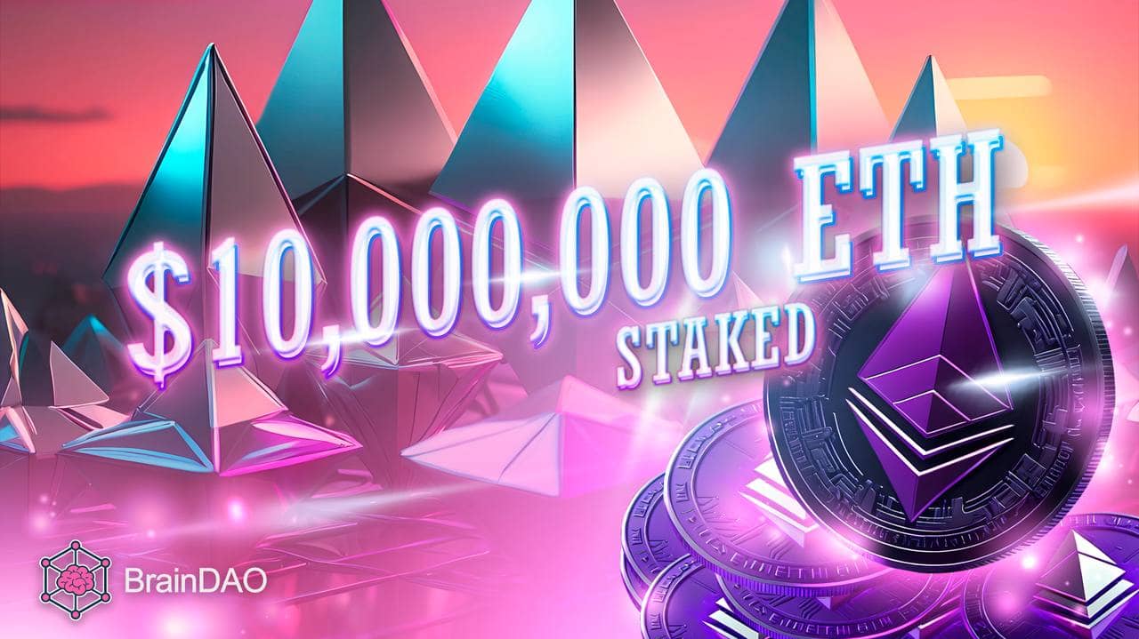 BrainDAO stakes a record $10,000,000 of ETH with Frax Ether