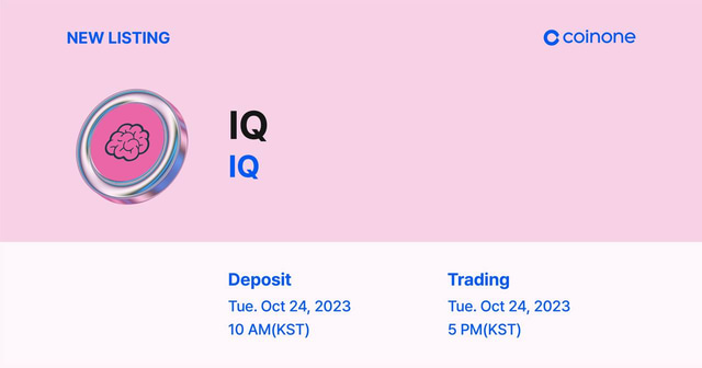 Coinone, one of Korea’s largest exchanges lists the IQ token with a KRW fiat pair